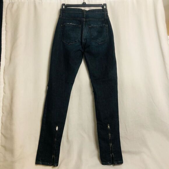WOMENS JAMES JEANS DARK WASH BACK ZIP SKINNY STRAIGHT SAMPLE JEANS SIZE 25 MADE - Picture 7 of 10
